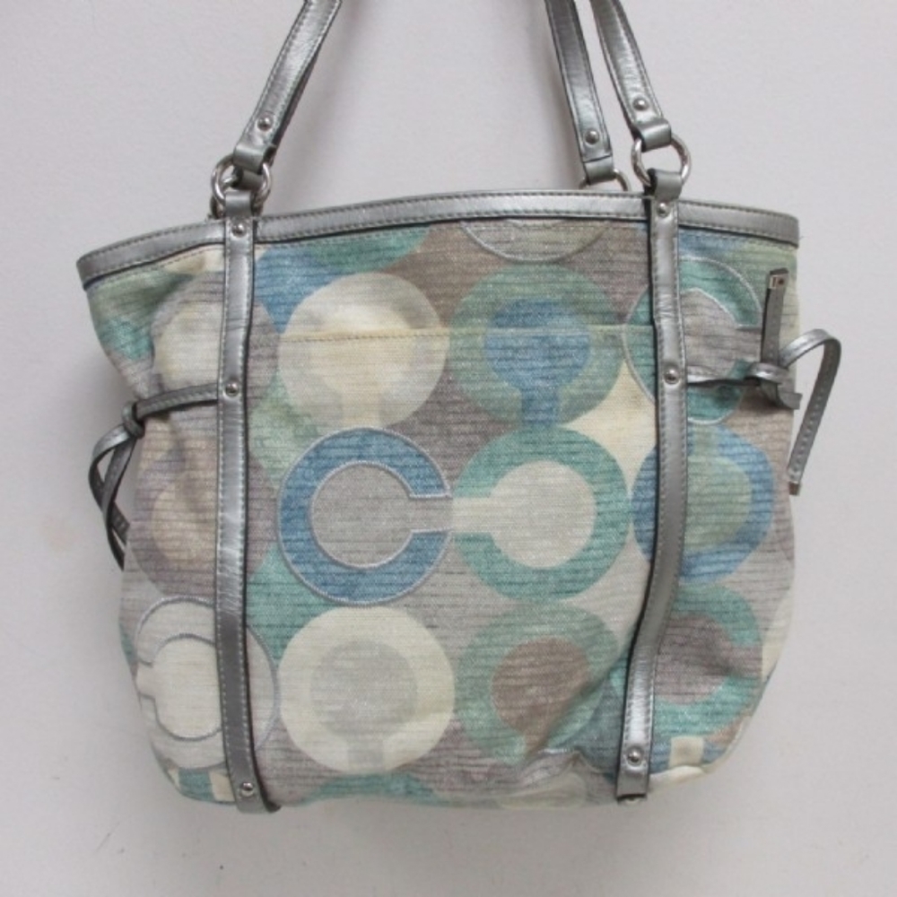Authentic Coach Audrey Metallic Cinched Tote/bag